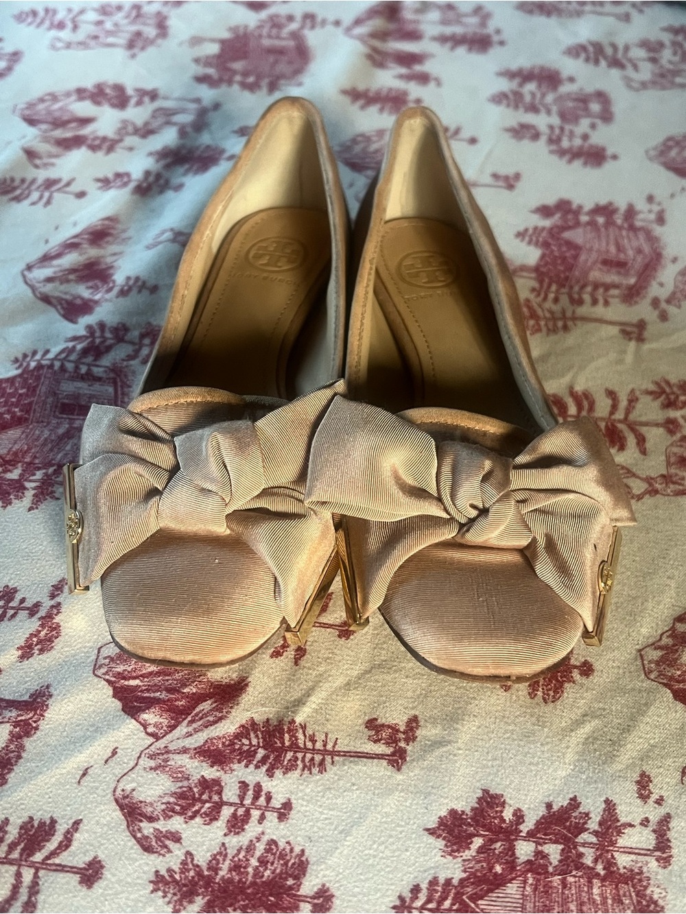 Tory Burch Blush Pink Bow Loafers